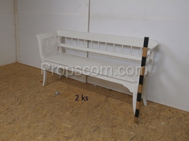 White lacquered wooden bench
