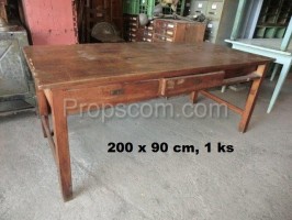 Wooden table with drawers