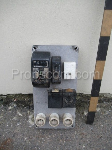 Electrical panel: fuses, switches, sockets