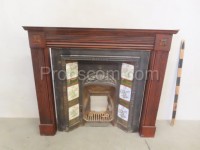 Fireplace with wood paneling