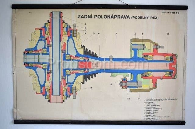 Školní plakát – Zadní polonáprava 