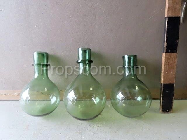 Green glass flask