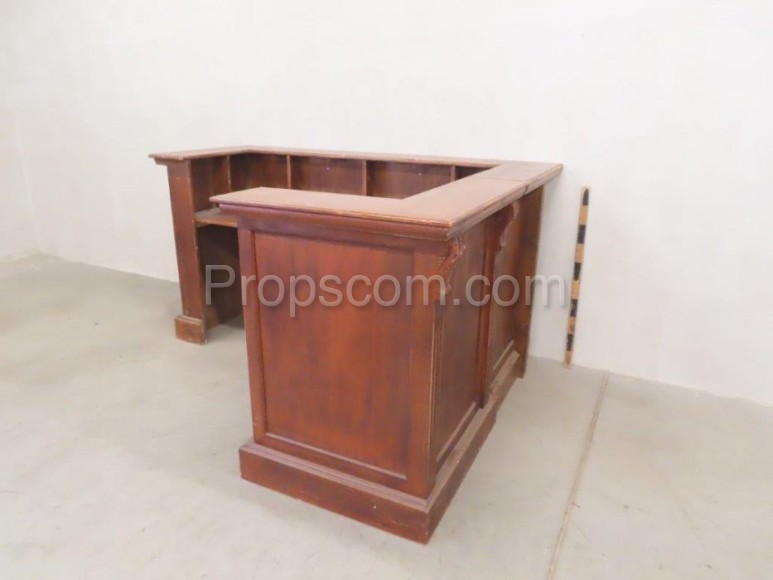 Corner wooden counter