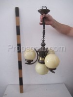 Chandelier metal milk glass