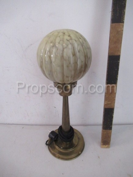 Lamp brass glass ball marbling