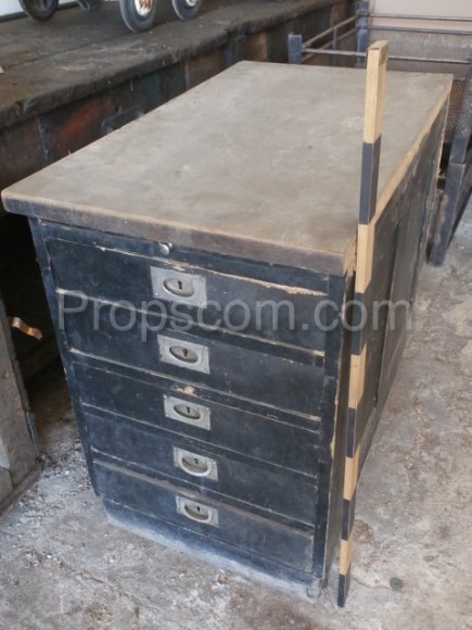Wooden box with drawers