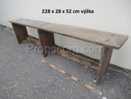 Long wooden bench