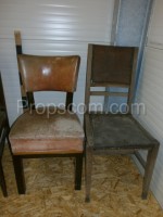 Leather wood chair