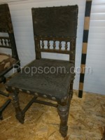 Židle dřevo kůže