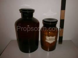 Large ground glass bottles with wide neck
