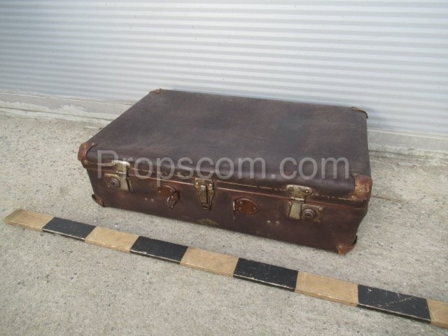 Leather travel suitcase