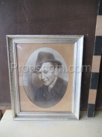 Glazed photo of a boy in a hat