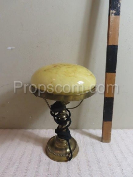 Table lamp brass glass marbled