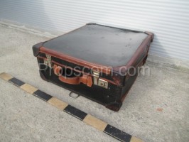 Leather travel suitcase