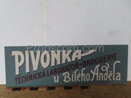 Advertising board: technical laboratory and drugstore