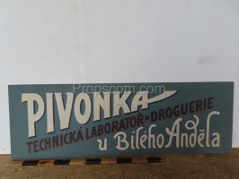 Advertising board: technical laboratory and drugstore