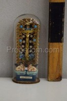 Flask with a religious motif