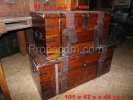 medieval chests with leather belts