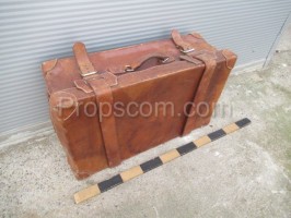 Leather travel suitcase