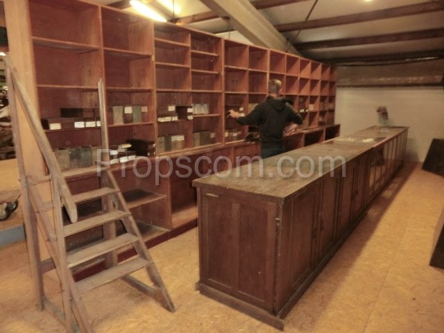 Shelves with sales counter