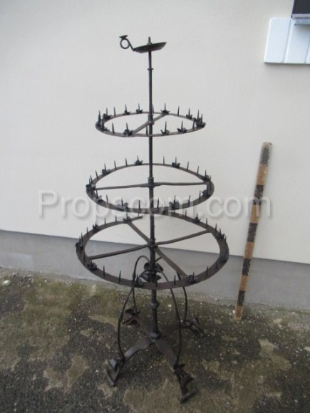 Forged three-story candlestick