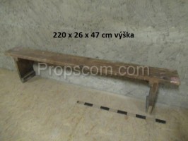 Long wooden bench