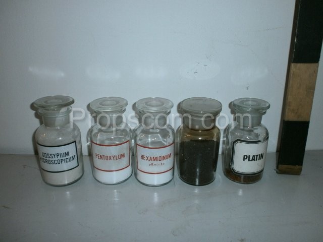 Bottles with ground glass wide neck