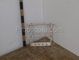 Wooden white shelf with hangers