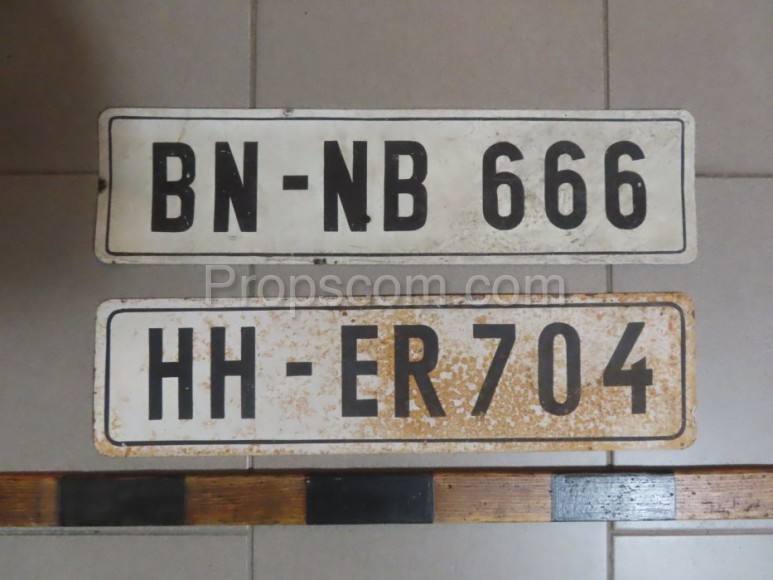 License plate 1930 - 1945 approx. 
