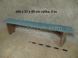 Wooden blue bench