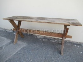 Wooden long table outdoor