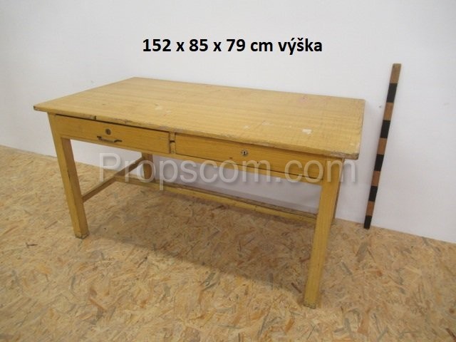 Wooden table with drawers