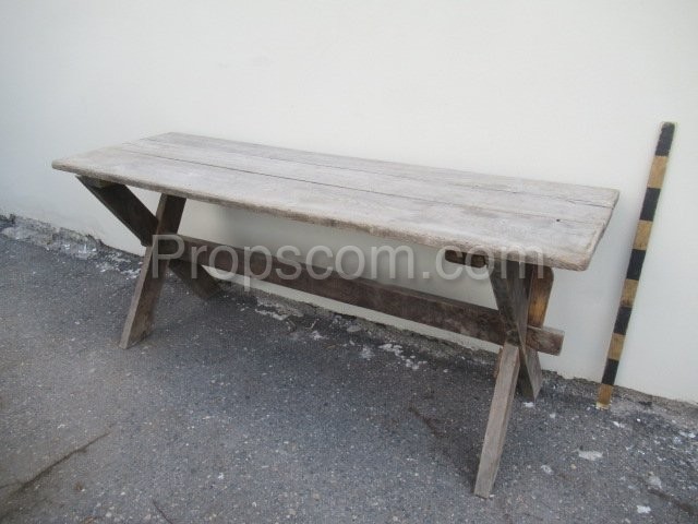 Wooden long table outdoor