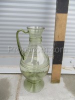 Carafe with glasses, green glass