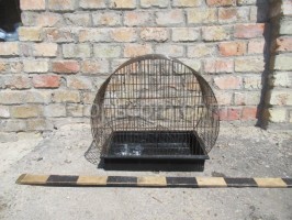 Wire cage with plastic bottom