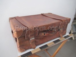 Leather travel suitcase