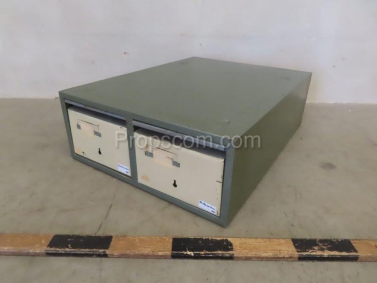 Small tin filing cabinet