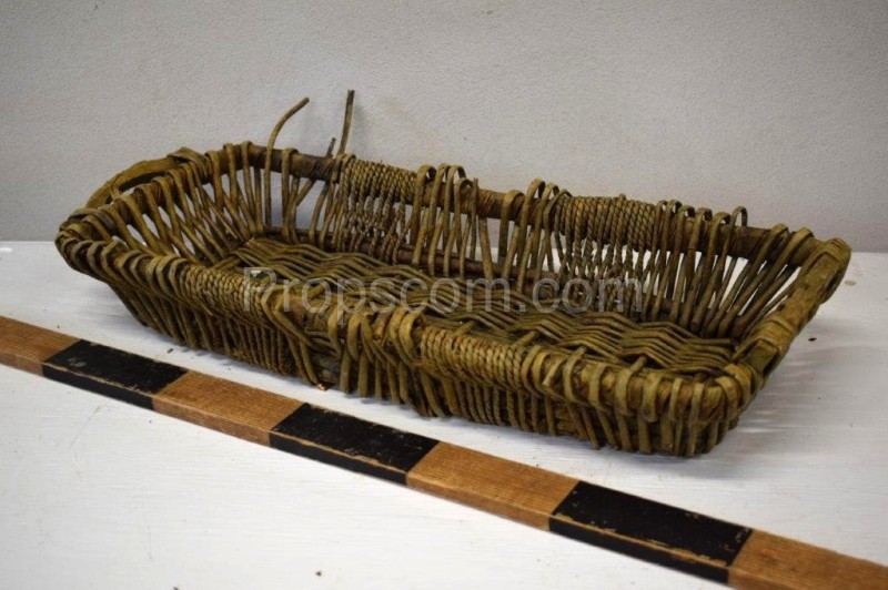 Wicker basket with wooden handles