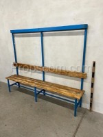 Long wood bench