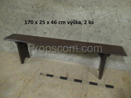 Wooden brown lacquered bench