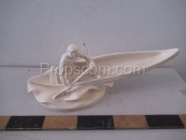 Porcelain kayak statuette