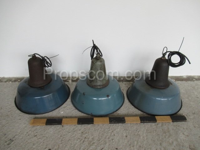 industrial lamp hanging blue enamel