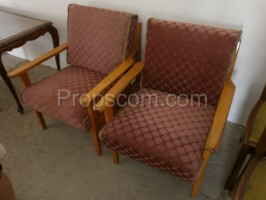 Upholstered armchairs red