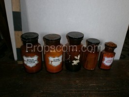 Bottles with ground glass wide neck