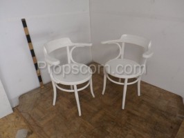 White lacquered wooden chairs