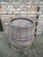 Barrel with wooden hoops