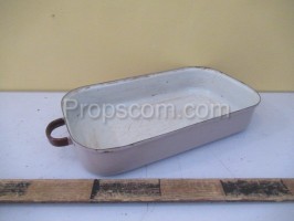 Enameled baking pan