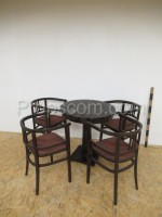 Wooden round table with chairs