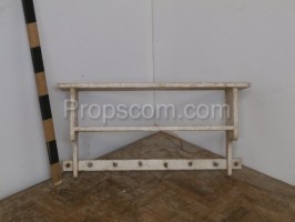 Wooden white shelf with hangers