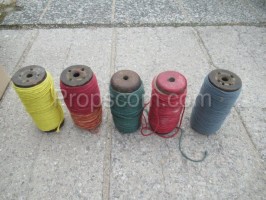 Large spools of colorful thread